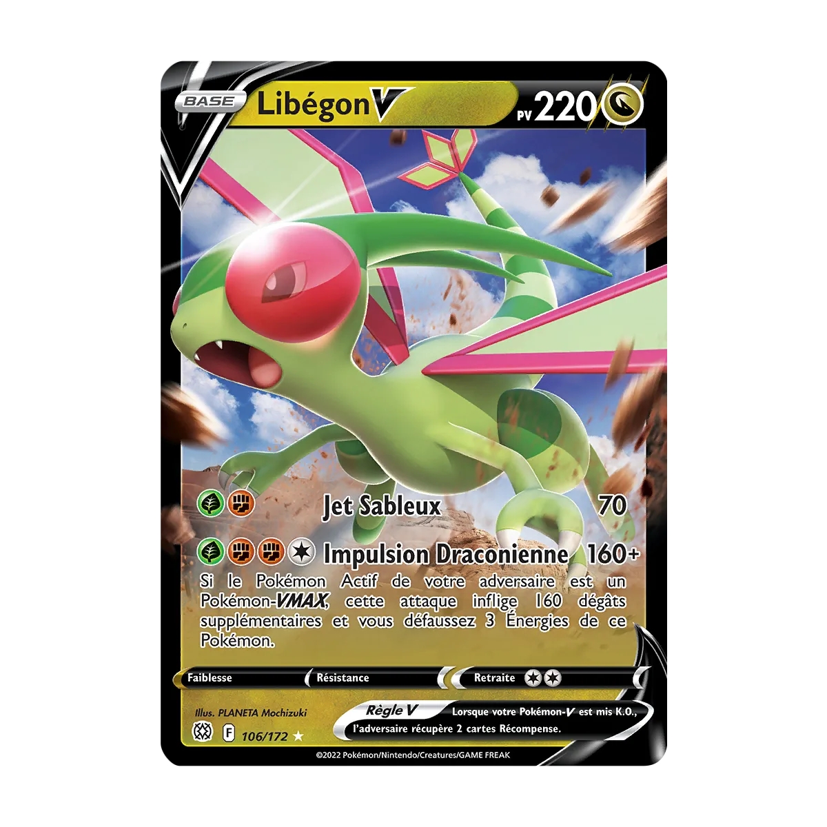 Libégon 106/172  rare V de l'extension Pokémon Stars Étincelantes