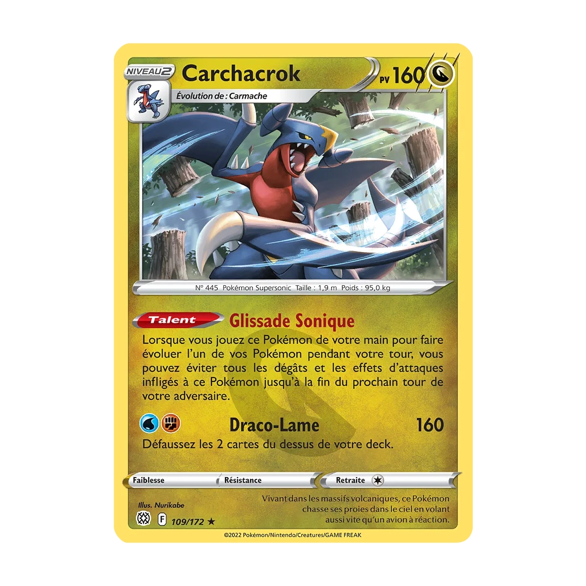 Carchacrok 109/172 rare de l'extension Pokémon Stars Étincelantes