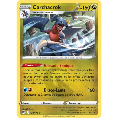 Carchacrok 109/172 rare de l'extension Pokémon Stars Étincelantes