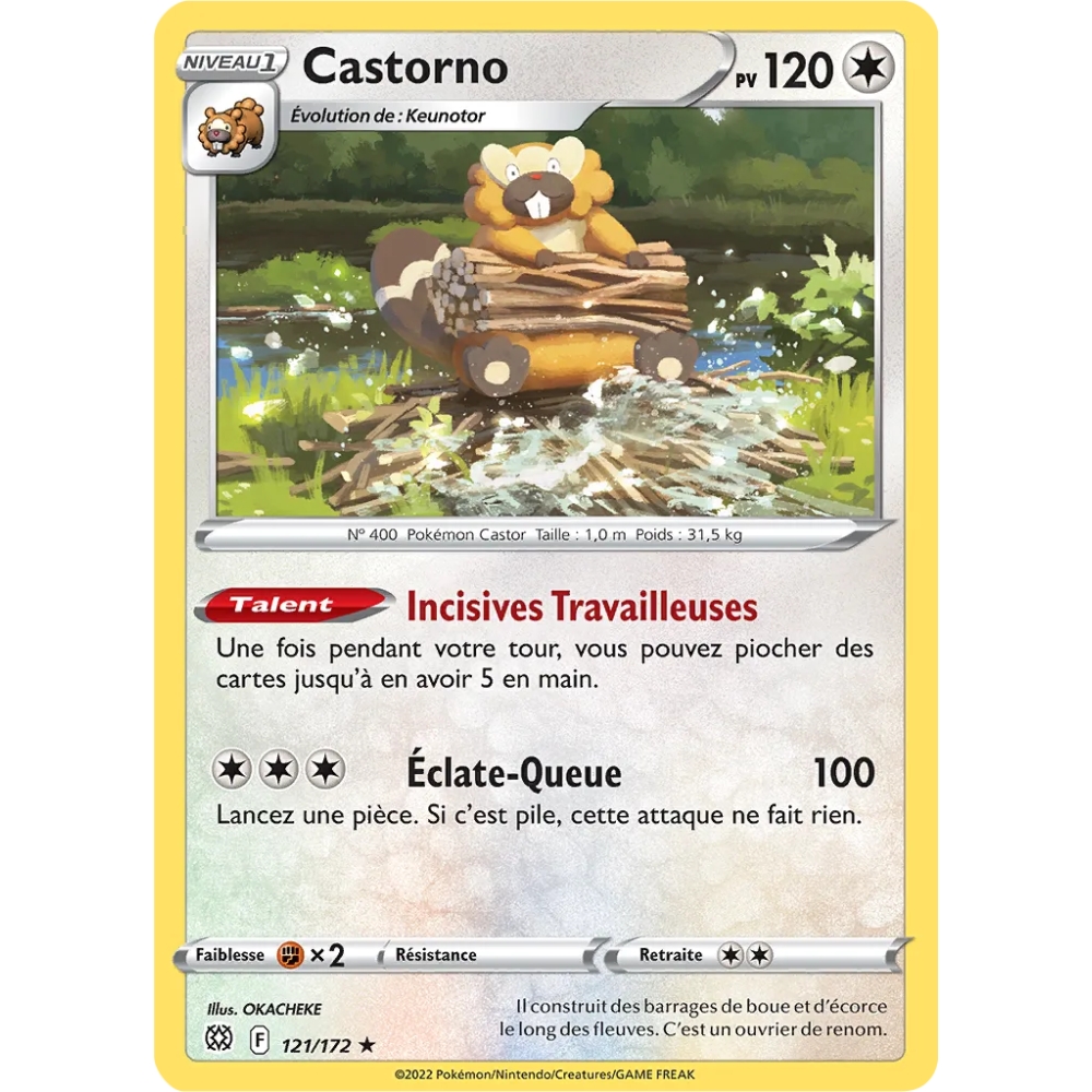 Castorno 121/172 rare de l'extension Pokémon Stars Étincelantes