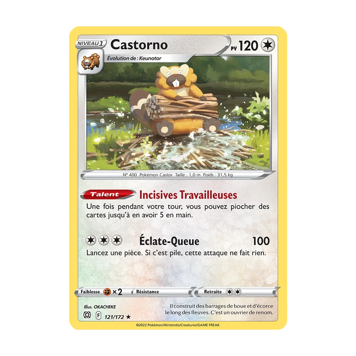 Castorno 121/172 rare de l'extension Pokémon Stars Étincelantes