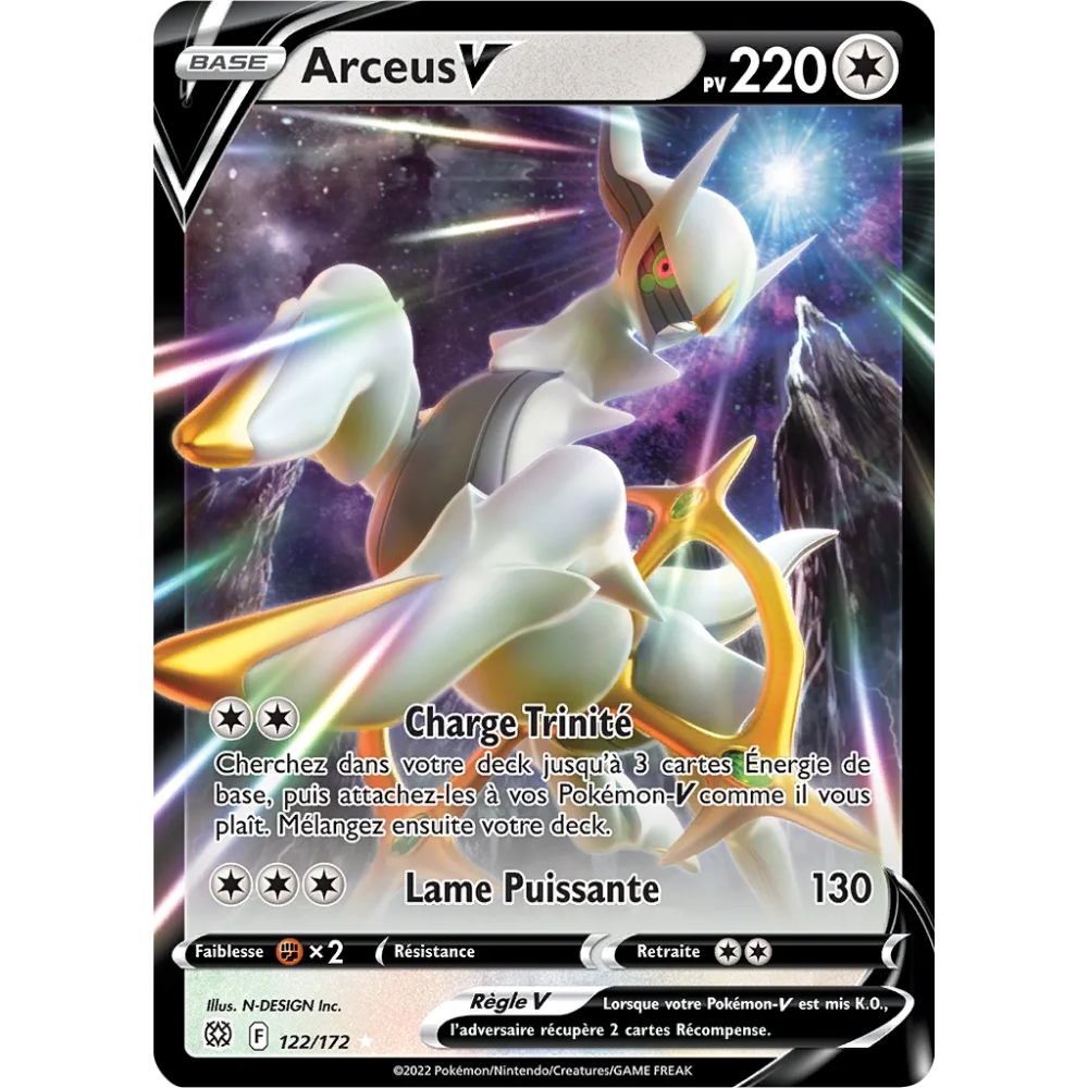 Arceus 122/172 rare V de l'extension Pokémon Stars Étincelantes