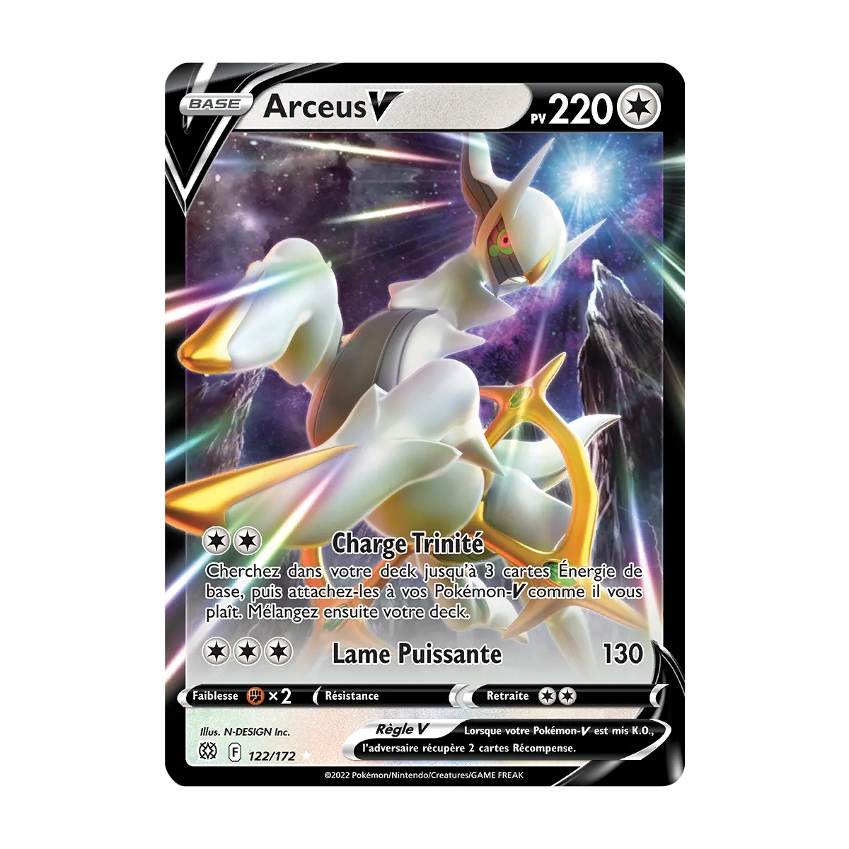 Arceus 122/172 rare V de l'extension Pokémon Stars Étincelantes