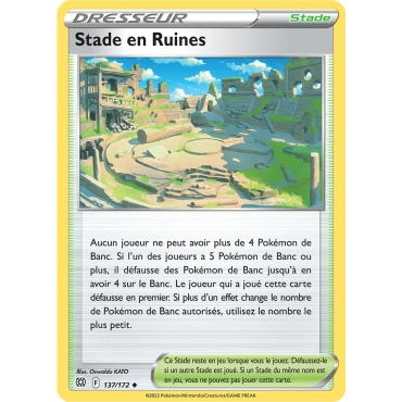 Carte Stade en Ruines - Peu commune (Brillante) de Pokémon Stars Étincelantes 137/172