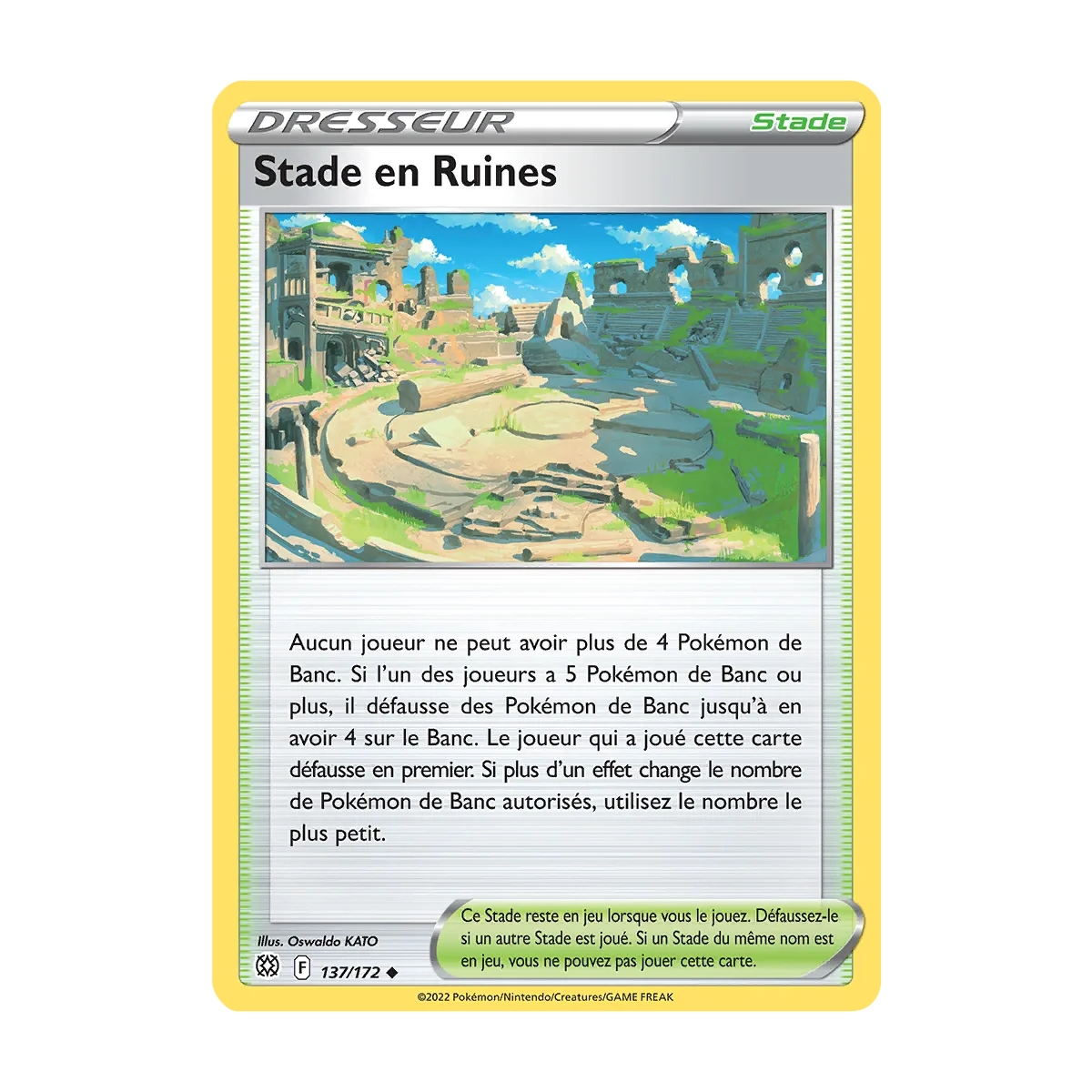 Carte Stade en Ruines - Peu commune (Brillante) de Pokémon Stars Étincelantes 137/172