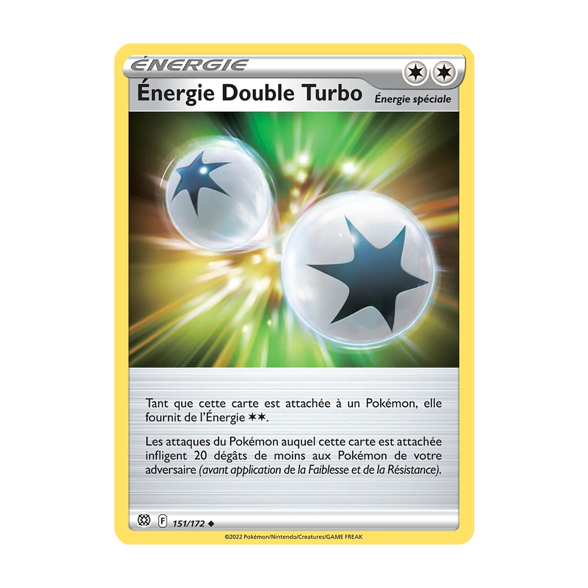 Découvrez Énergie Double Turbo, carte Peu commune (Brillante) de la série Stars Étincelantes