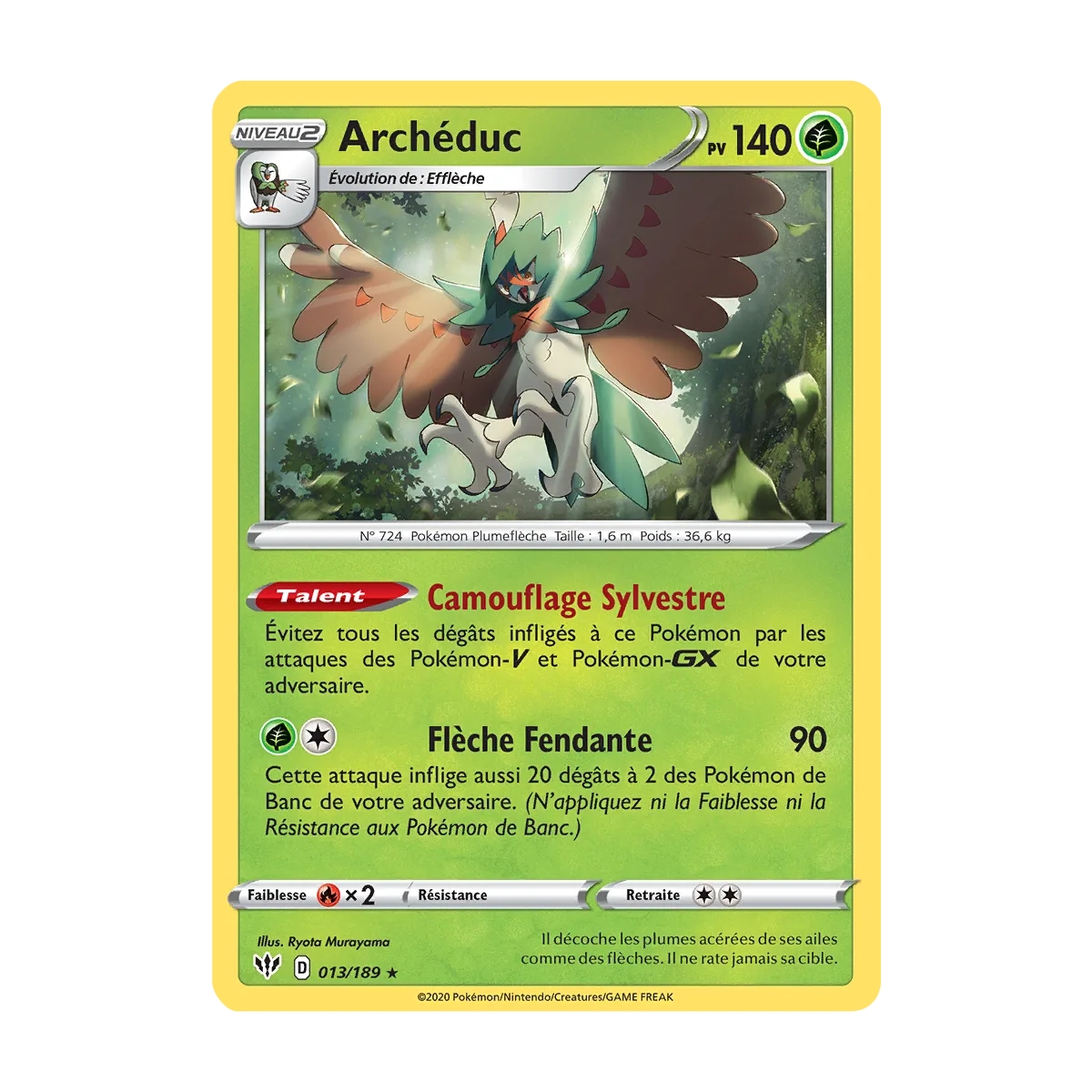 Archéduc 013/189 : Joyau Holographique rare de l'extension Pokémon Épée et Bouclier Ténèbres Embrasées