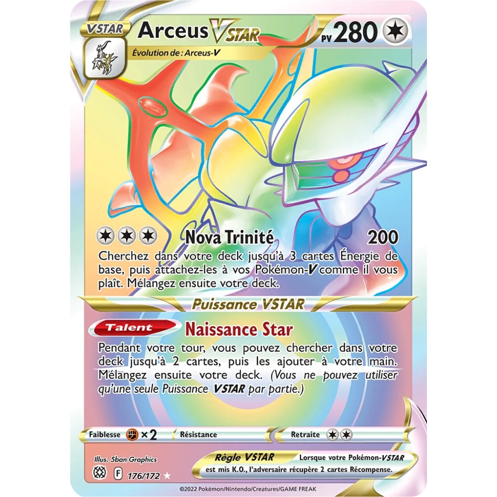 Découvrez Arceus, carte Arc-en-ciel rare de la série Stars Étincelantes