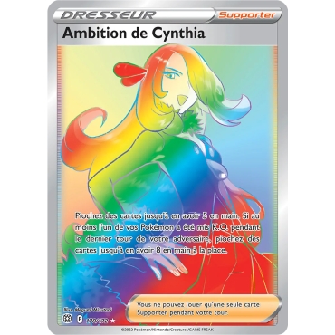 Carte Ambition de Cynthia - Arc-en-ciel rare de Pokémon Stars Étincelantes 178/172