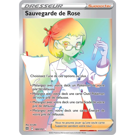 Découvrez Sauvegarde de Rose, carte Arc-en-ciel rare de la série Stars Étincelantes