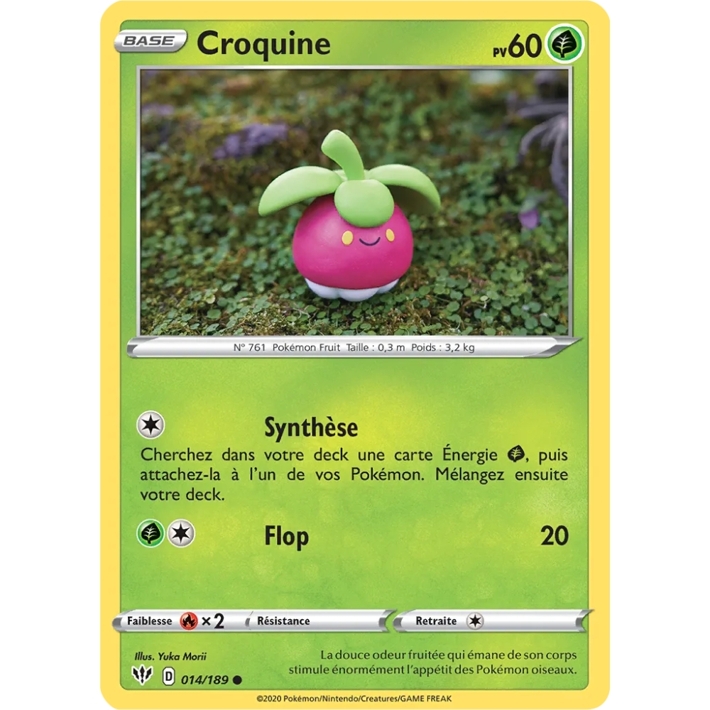 Carte Croquine - Commune (Brillante) de Pokémon Épée et Bouclier Ténèbres Embrasées 014/189