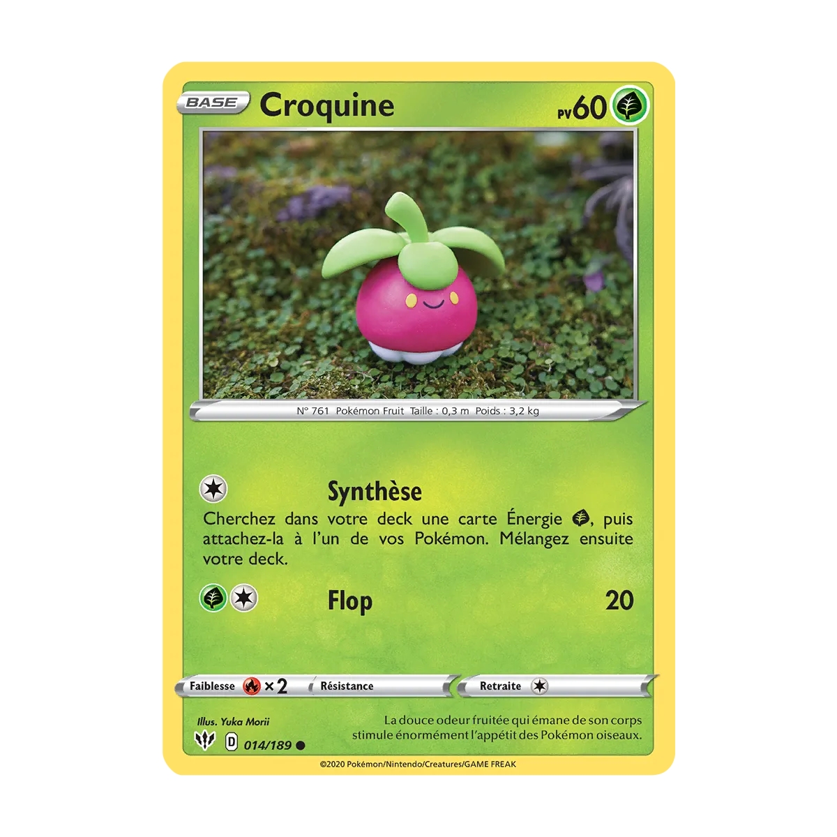 Carte Croquine - Commune (Brillante) de Pokémon Épée et Bouclier Ténèbres Embrasées 014/189