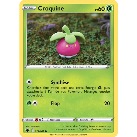 Carte Croquine - Commune (Brillante) de Pokémon Épée et Bouclier Ténèbres Embrasées 014/189