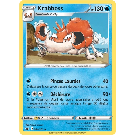 Krabboss 044/202 : Joyau Peu commune (Brillante) de l'extension Pokémon Épée et Bouclier