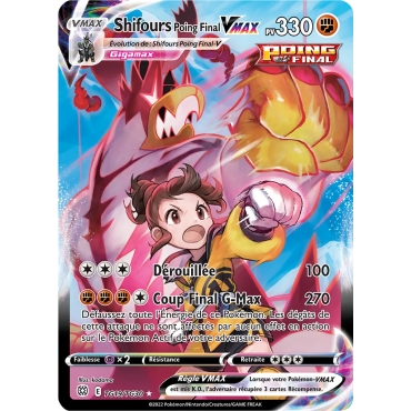 Découvrez Shifours Poing Final, carte Galerie des Dresseurs holographique rare VMAX de la série Stars Étincelantes