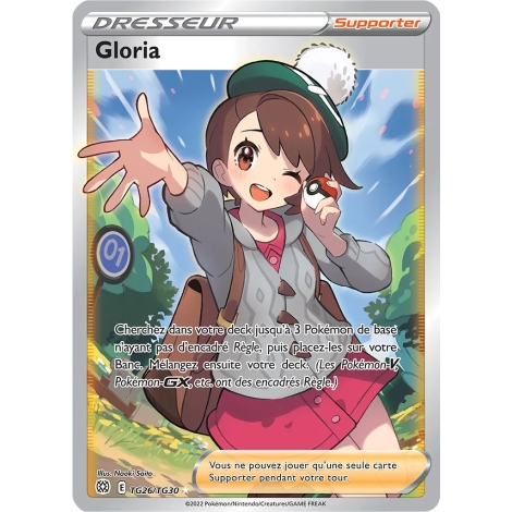 Carte Gloria - Galerie des Dresseurs ultra rare de Pokémon Stars Étincelantes TG26/TG30