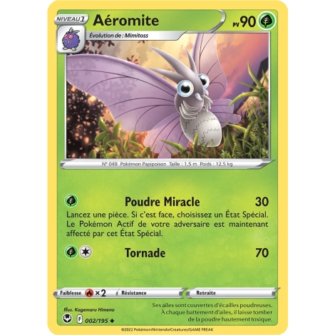 Aéromite 002/195 : Joyau Peu commune (Brillante) de l'extension Pokémon Tempête Argentée