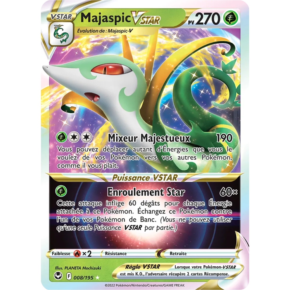 Carte Majaspic - Holographique rare STAR de Pokémon Tempête Argentée 008/195