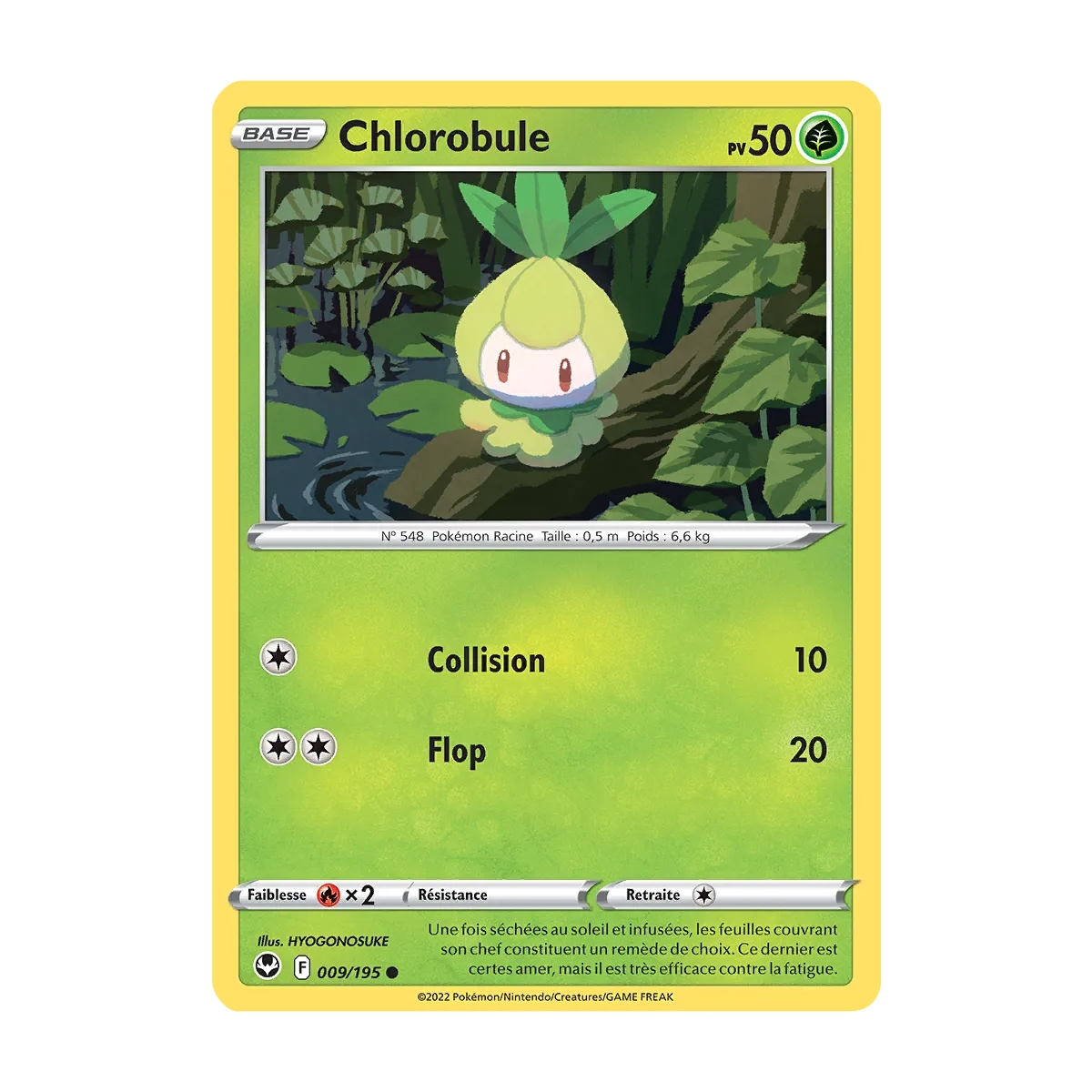 Carte Chlorobule - Commune (Brillante) de Pokémon Tempête Argentée 009/195