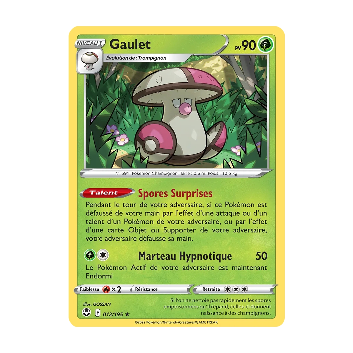 Carte Gaulet - Rare (Brillante) de Pokémon Tempête Argentée 012/195