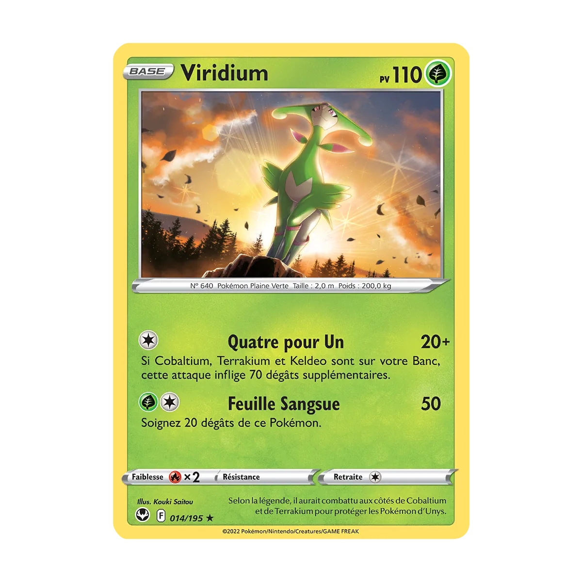 Carte Viridium - Rare (Brillante) de Pokémon Tempête Argentée 014/195