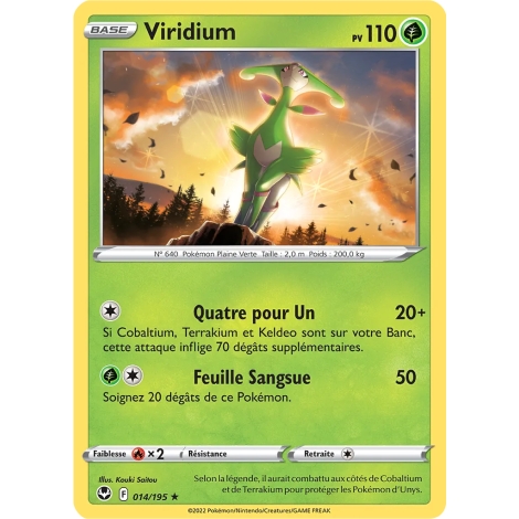 Carte Viridium - Rare (Brillante) de Pokémon Tempête Argentée 014/195