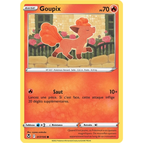 Goupix 017/195 : Joyau Commune (Brillante) de l'extension Pokémon Tempête Argentée