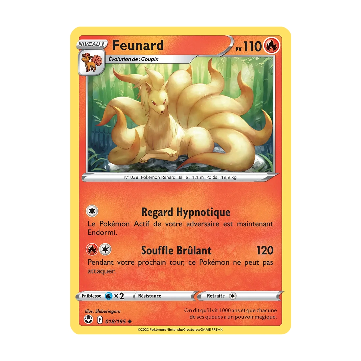 Carte Feunard - Peu commune (Brillante) de Pokémon Tempête Argentée 018/195