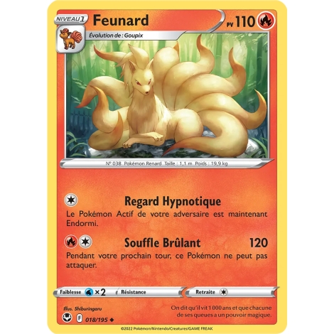 Carte Feunard - Peu commune (Brillante) de Pokémon Tempête Argentée 018/195