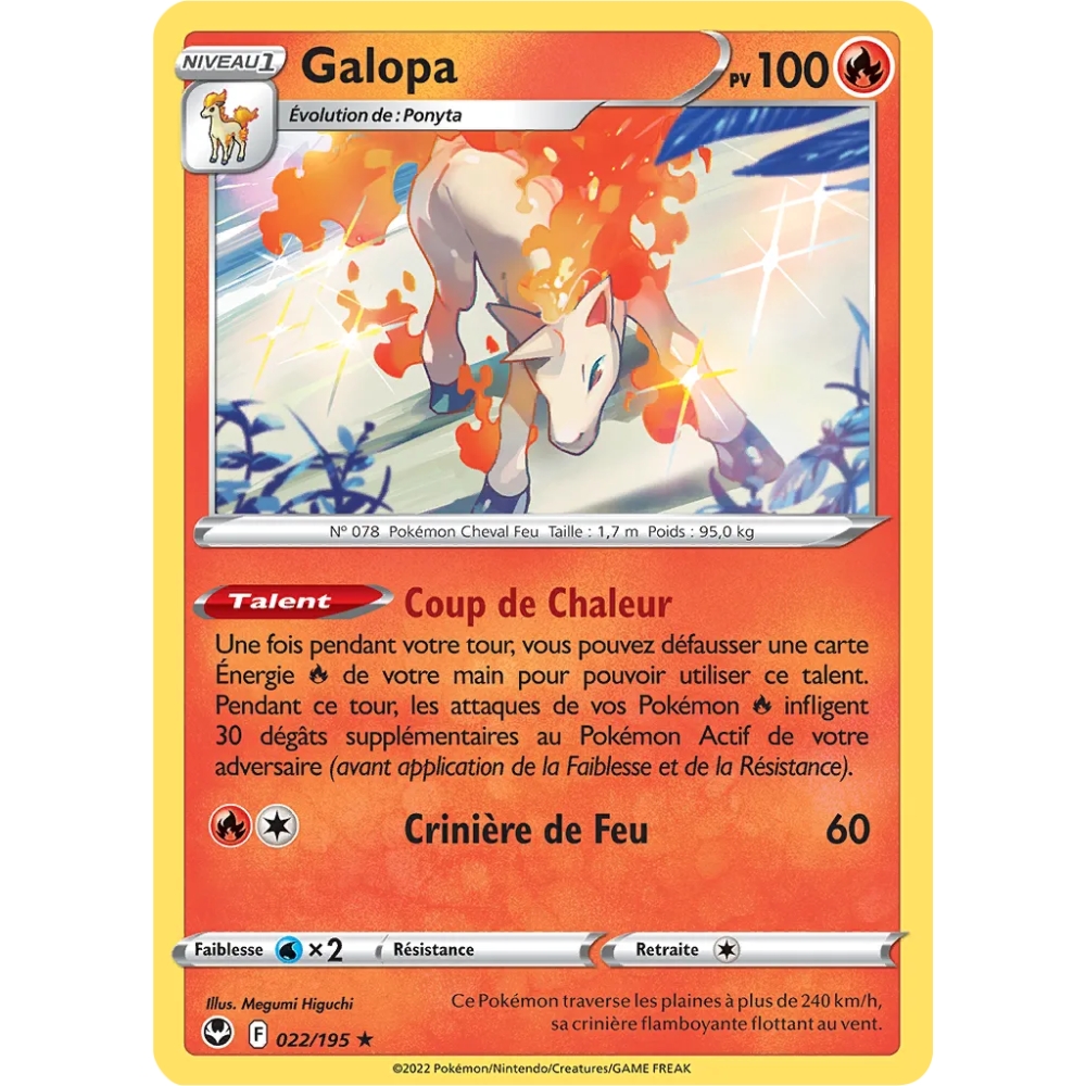 Galopa 022/195 rare de l'extension Pokémon Tempête Argentée