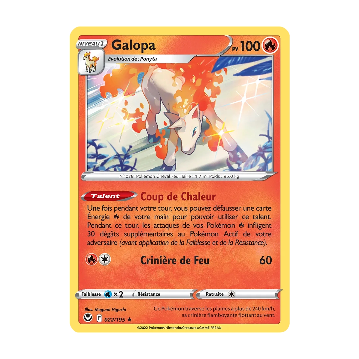 Galopa 022/195 rare de l'extension Pokémon Tempête Argentée