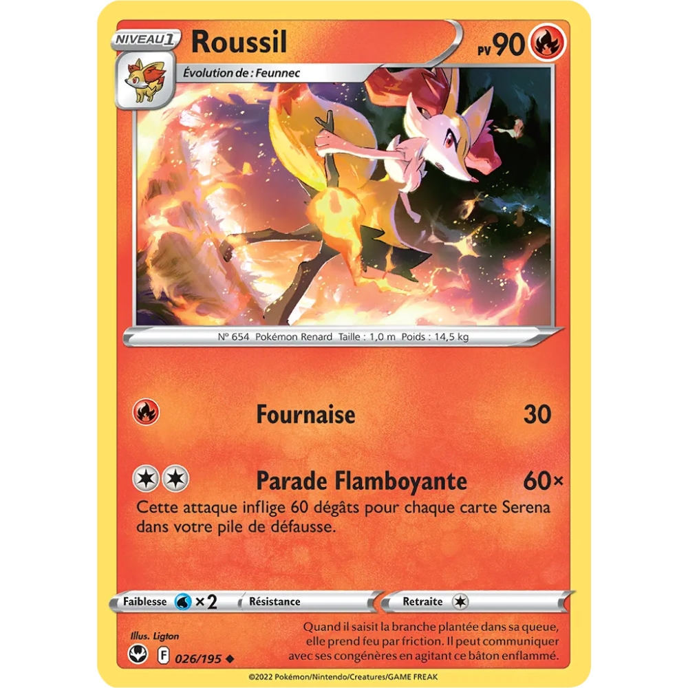 Carte Roussil - Peu commune (Brillante) de Pokémon Tempête Argentée 026/195