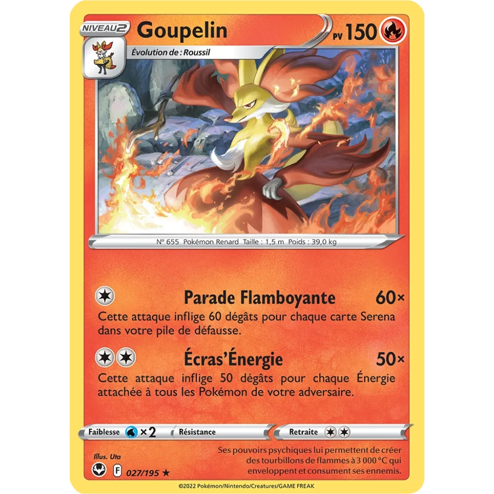 Goupelin 027/189 : Joyau Rare (Brillante) de l'extension Pokémon Tempête Argentée