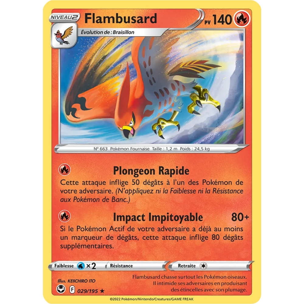 Flambusard 029/195 : Joyau Rare (Brillante) de l'extension Pokémon Tempête Argentée