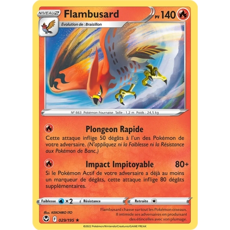 Flambusard 029/195 : Joyau Rare (Brillante) de l'extension Pokémon Tempête Argentée