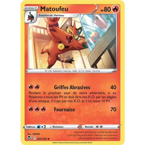 Matoufeu 031/195 : Joyau Peu commune (Brillante) de l'extension Pokémon Tempête Argentée