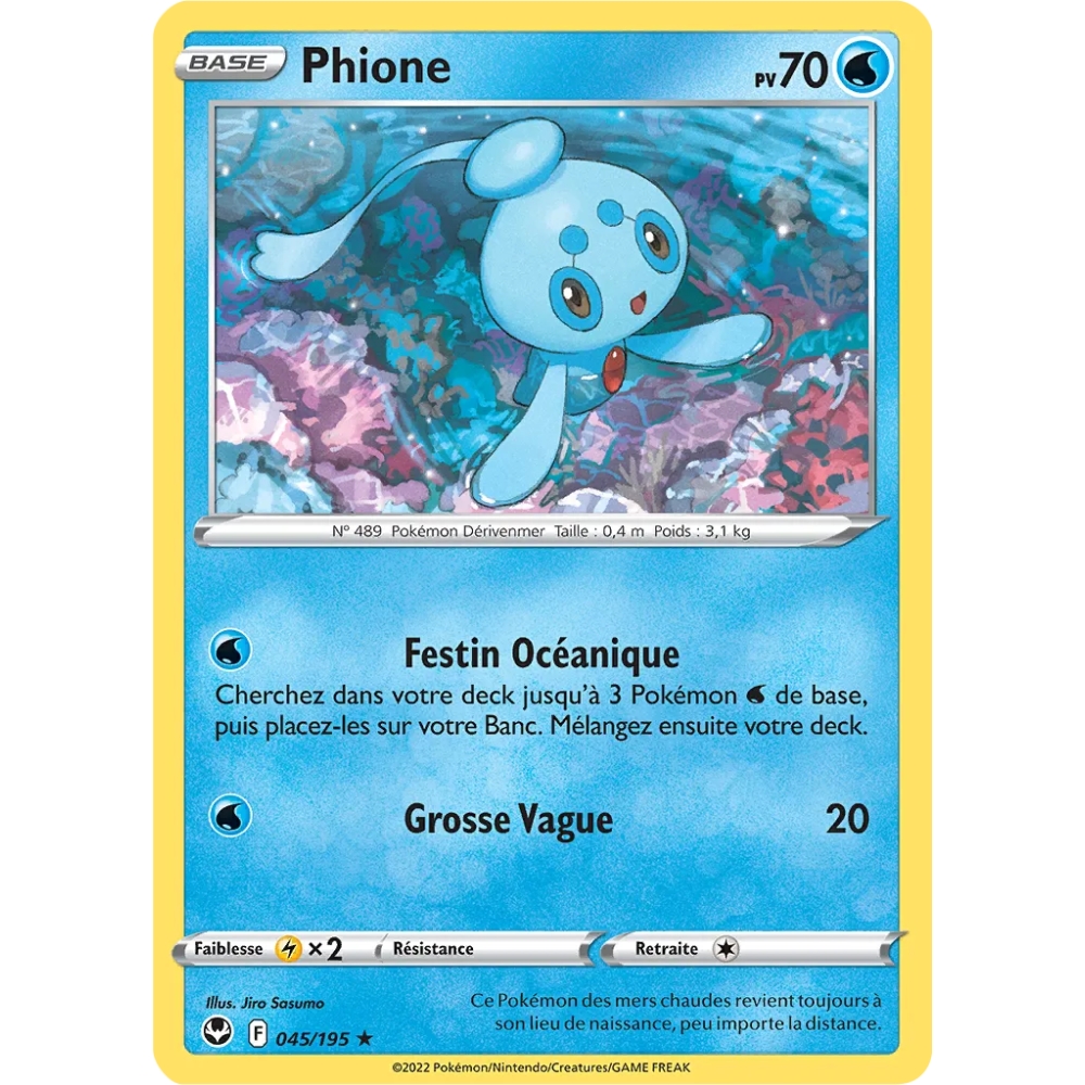 Phione 045/195 : Joyau Rare (Brillante) de l'extension Pokémon Tempête Argentée