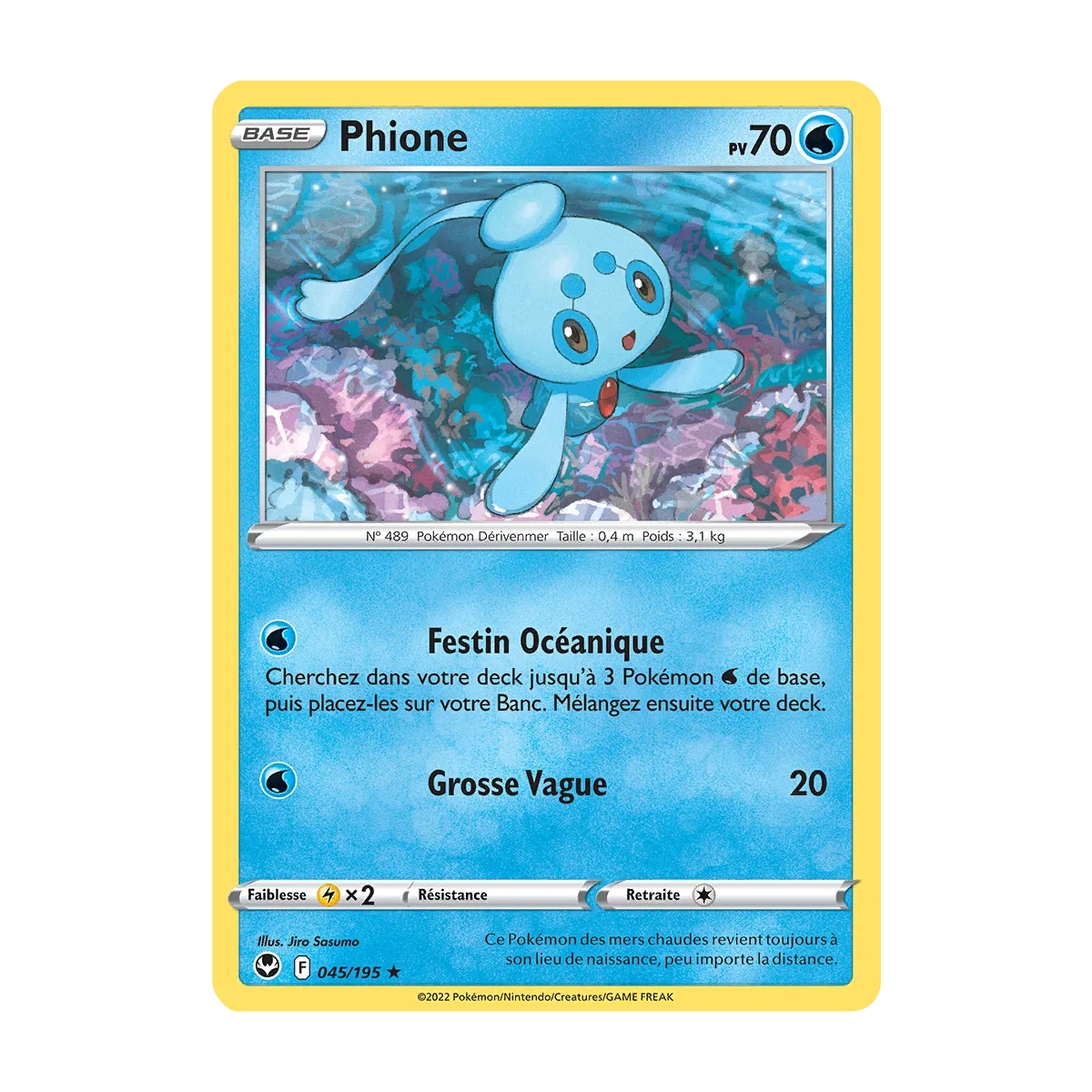 Phione 045/195 : Joyau Rare (Brillante) de l'extension Pokémon Tempête Argentée