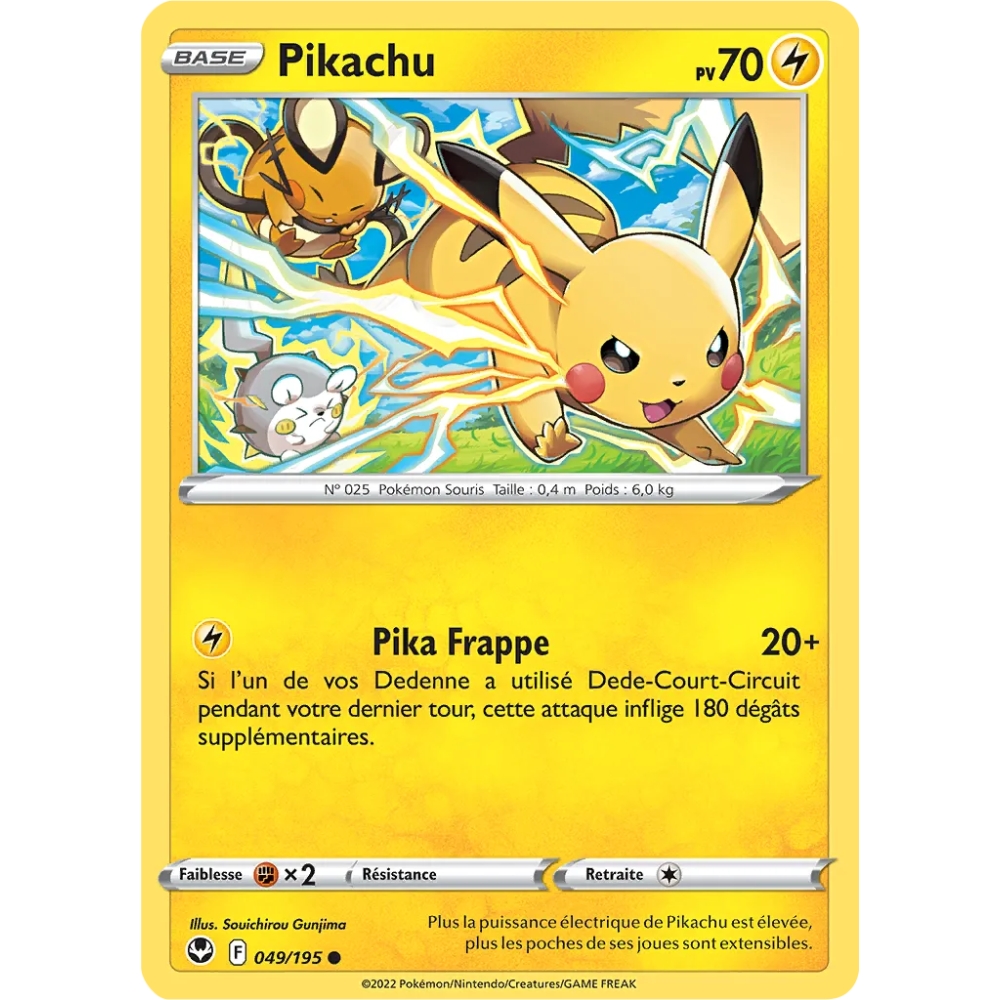 Carte Pikachu - Commune (Brillante) de Pokémon Tempête Argentée 049/195