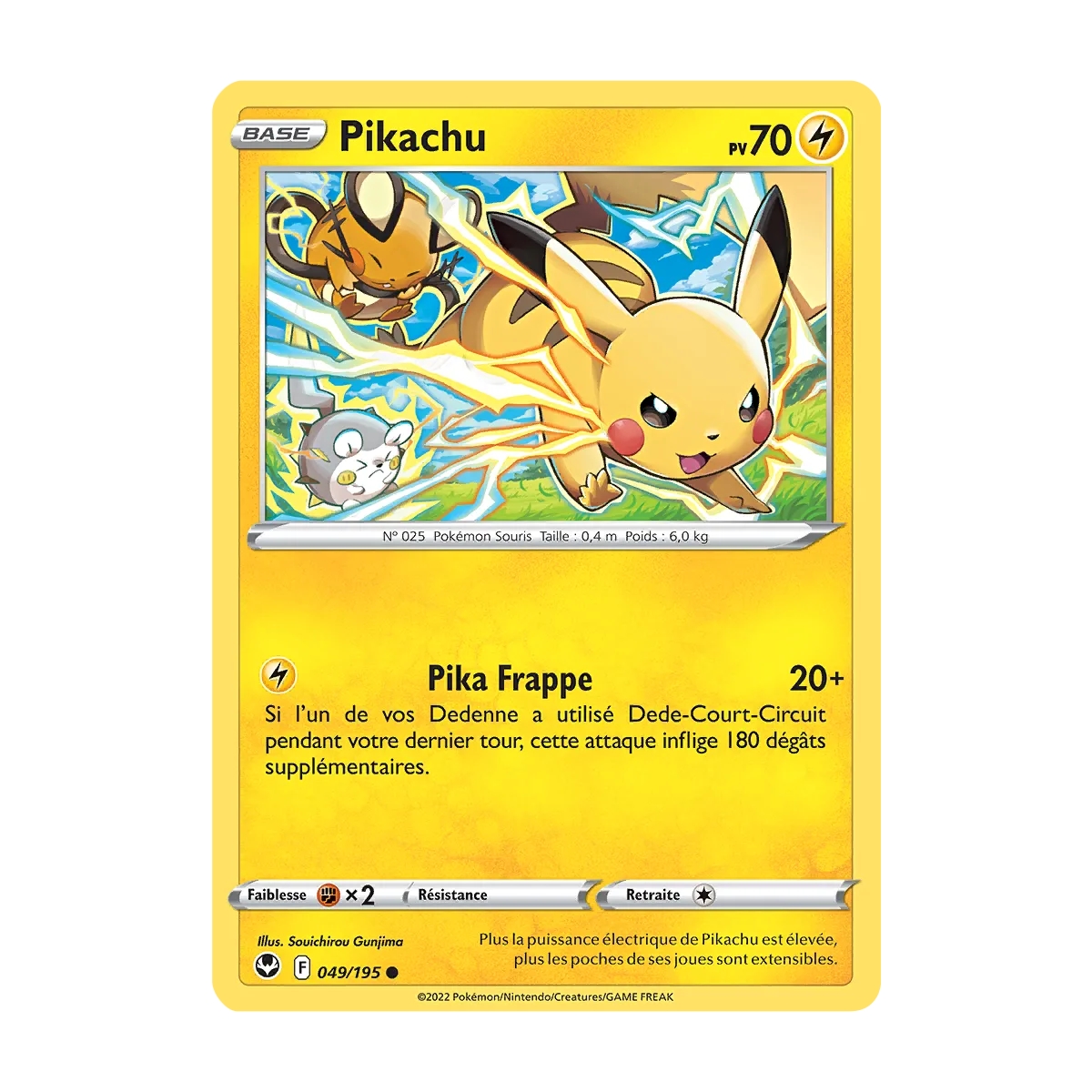 Carte Pikachu - Commune (Brillante) de Pokémon Tempête Argentée 049/195