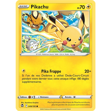 Carte Pikachu - Commune (Brillante) de Pokémon Tempête Argentée 049/195