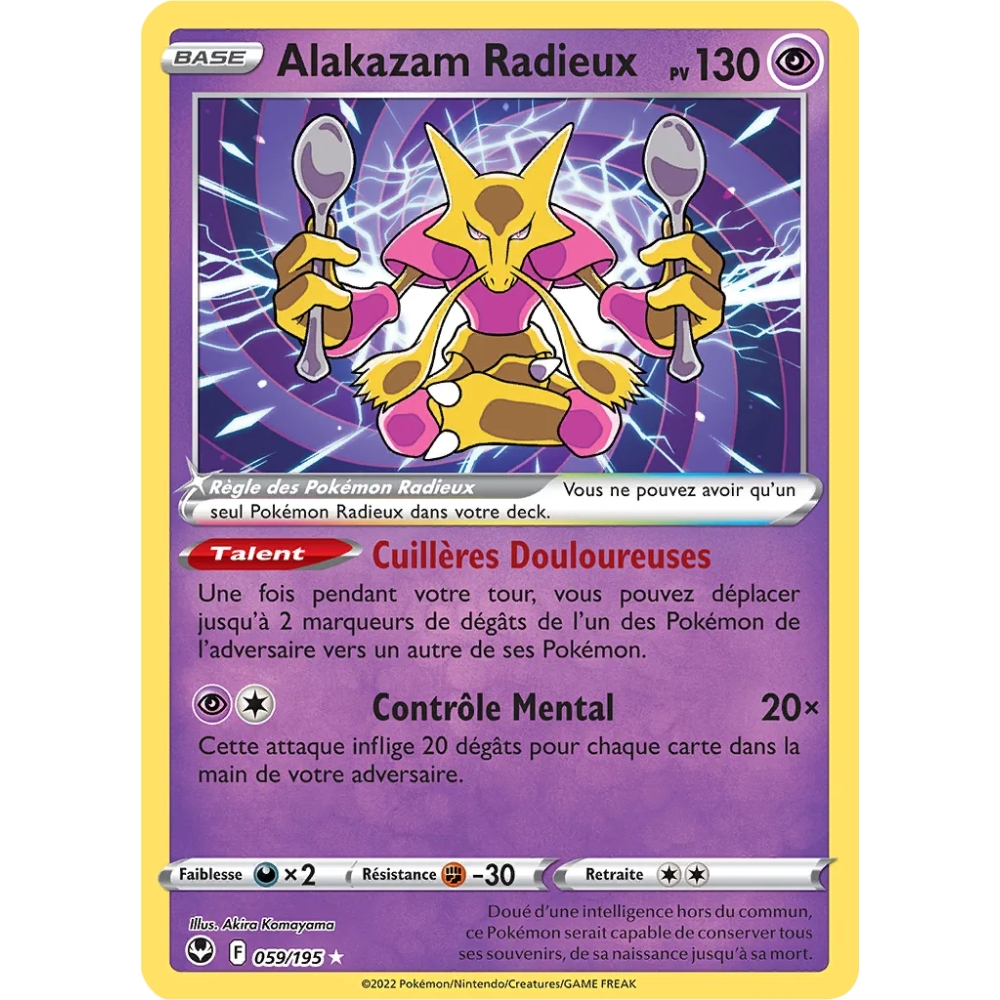 Alakazam Radieux, carte Radieux rare de la série Tempête Argentée