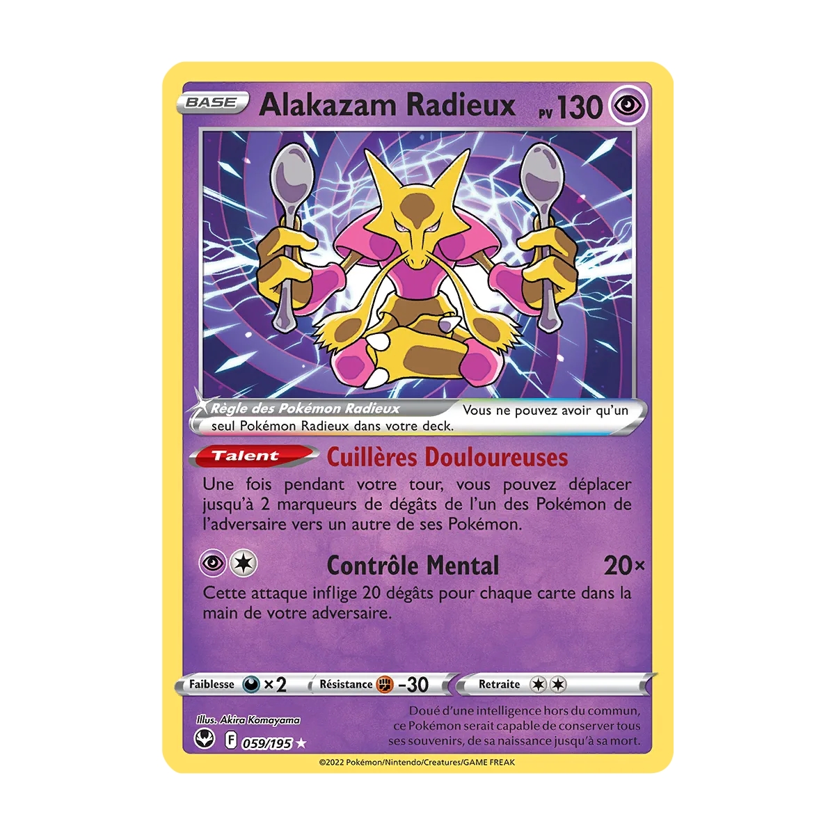 Alakazam Radieux, carte Radieux rare de la série Tempête Argentée