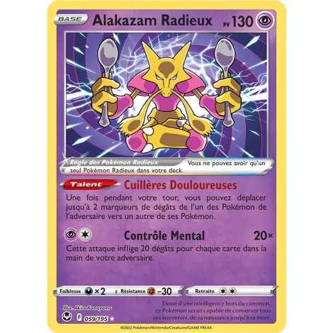 Alakazam Radieux, carte Radieux rare de la série Tempête Argentée