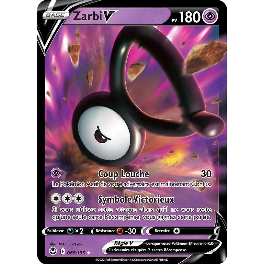 Zarbi 065/195 : Joyau Holographique rare V de l'extension Pokémon Tempête Argentée