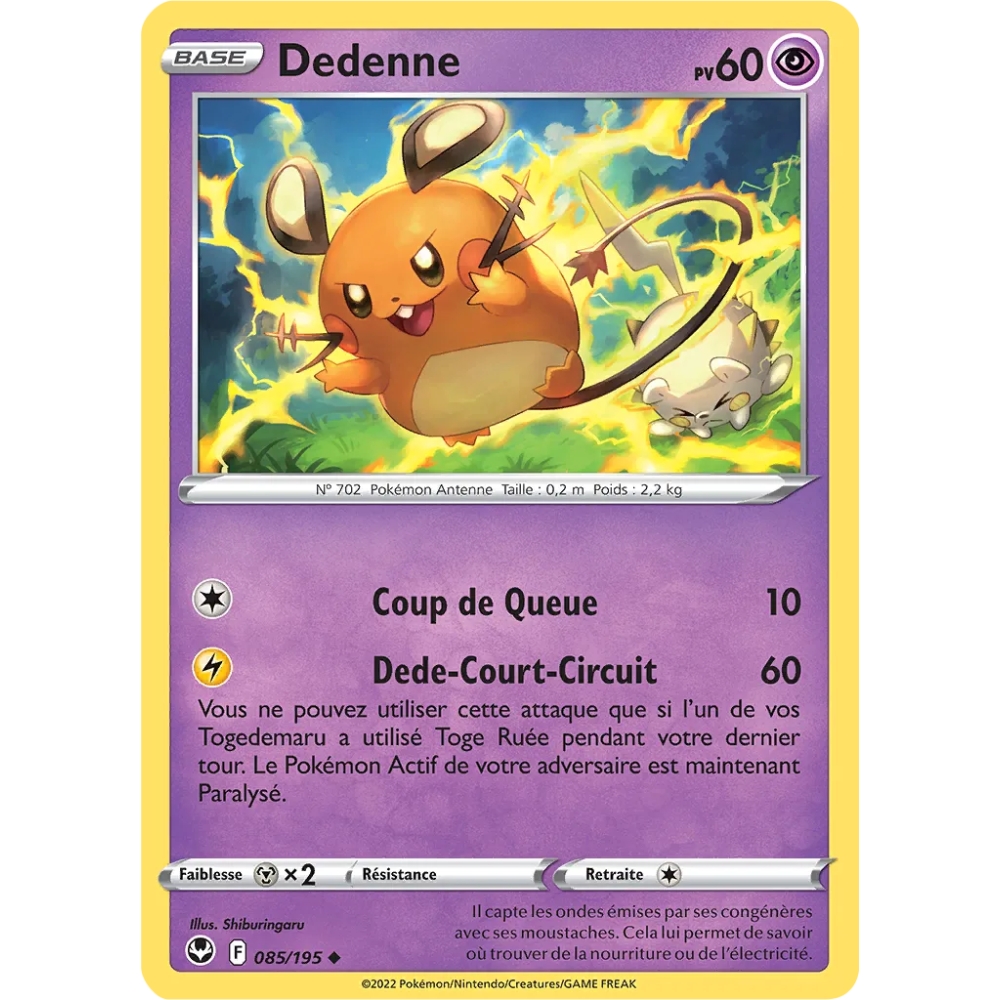 Dedenne 085/195 : Joyau Peu commune (Brillante) de l'extension Pokémon Tempête Argentée