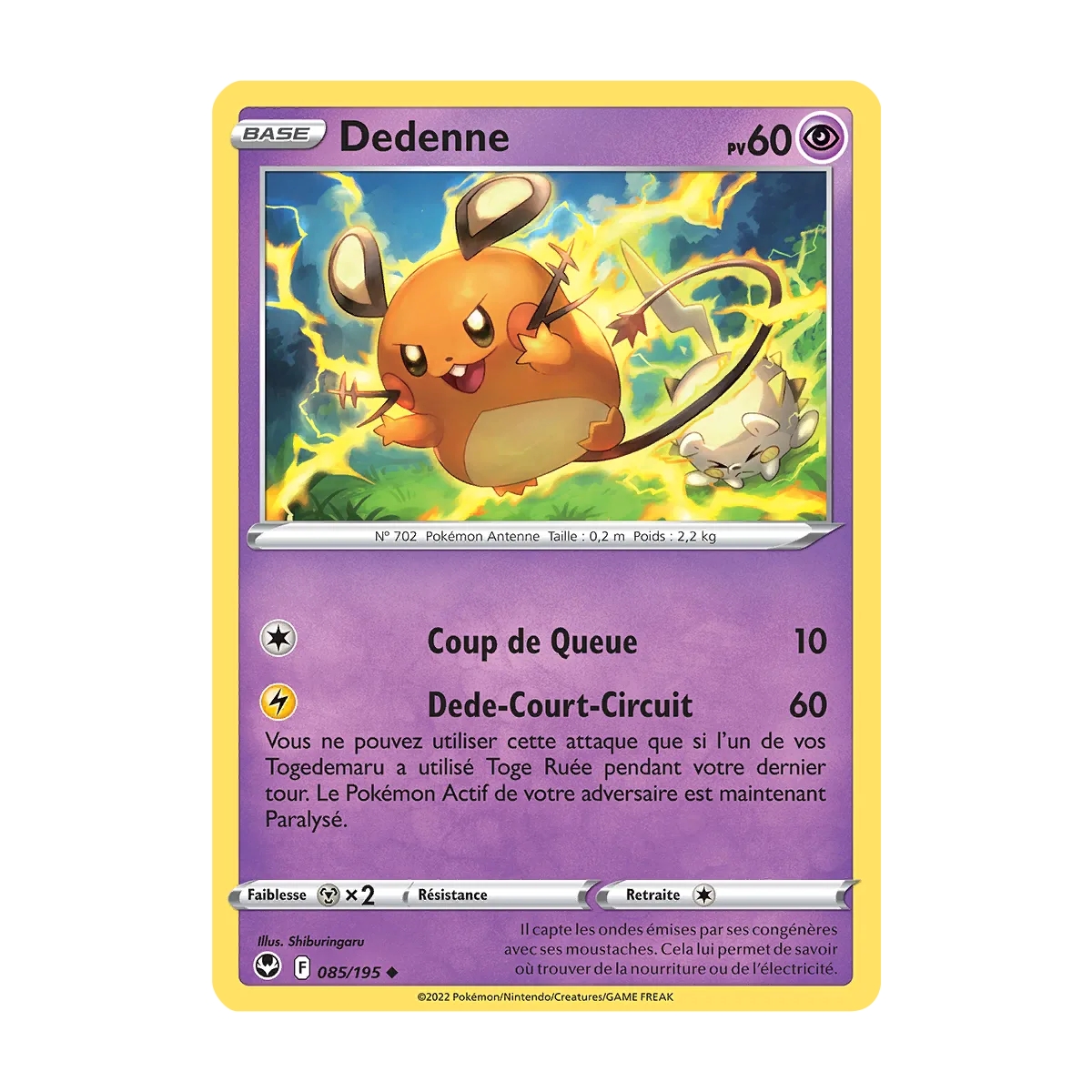 Dedenne 085/195 : Joyau Peu commune (Brillante) de l'extension Pokémon Tempête Argentée