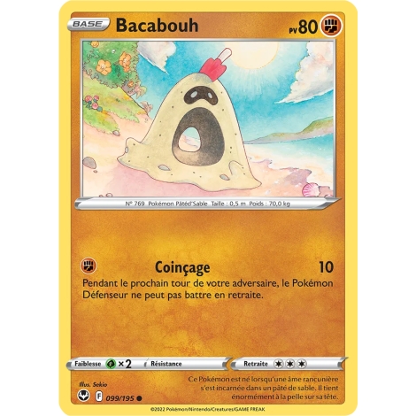 Carte Bacabouh - Commune (Brillante) de Pokémon Tempête Argentée 099/195