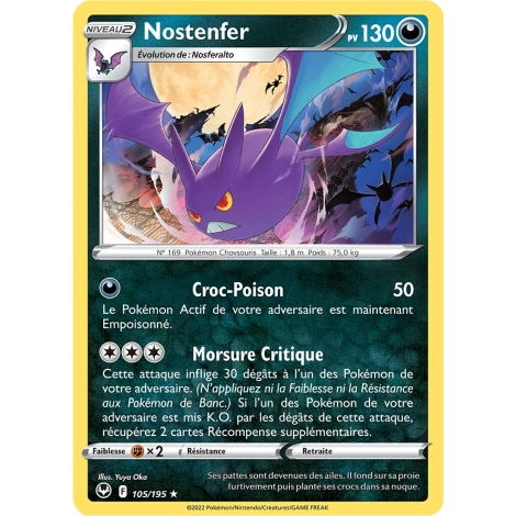 Nostenfer 105/195 rare de l'extension Pokémon Tempête Argentée