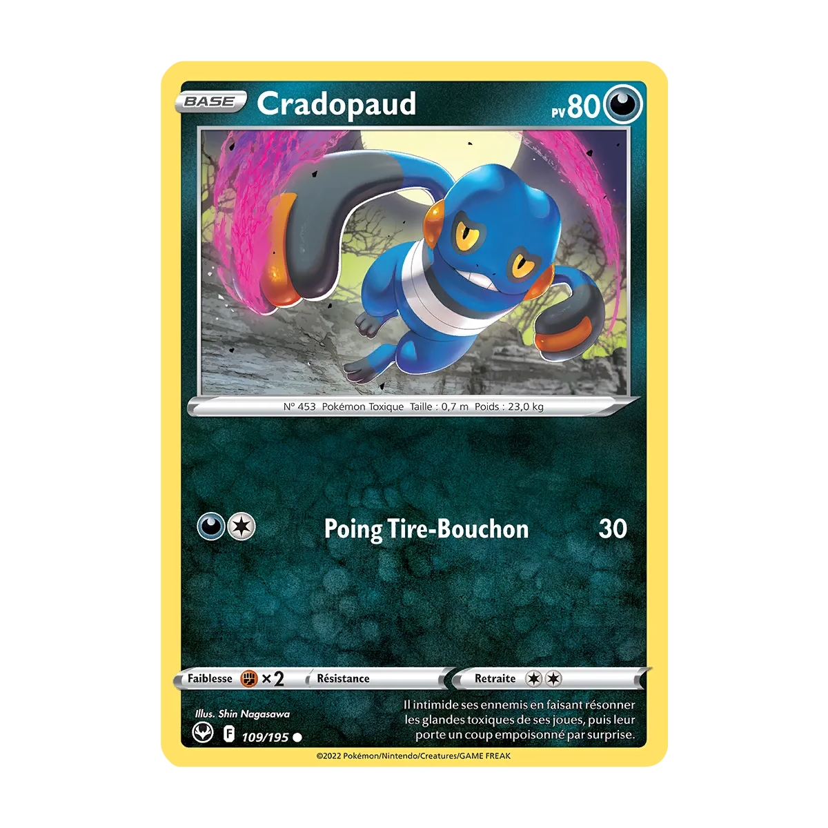 Cradopaud 109/195 : Joyau Commune (Brillante) de l'extension Pokémon Tempête Argentée